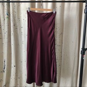 Midi silk skirt